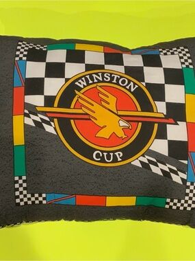 Winston Cup Racing Graphic Pillow - Black with Red & Yellow
